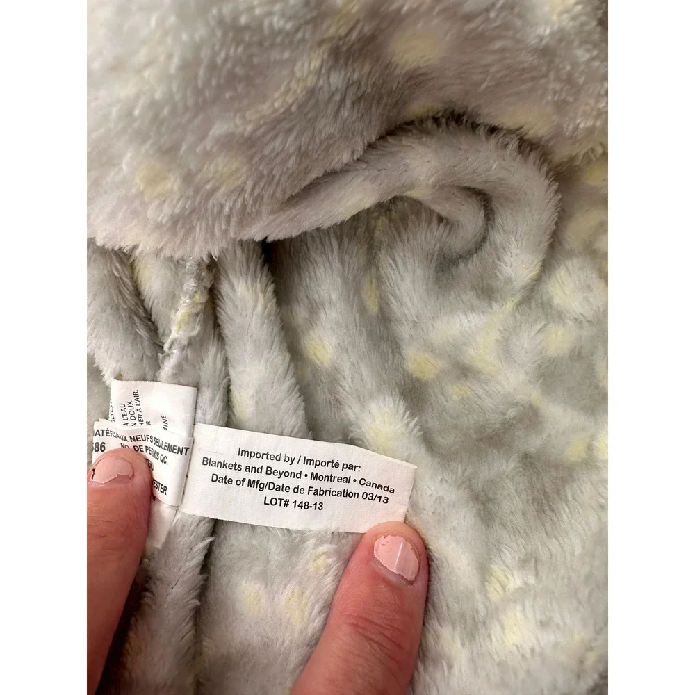Blankets & Beyond Bunny Lovey Security Blanket Gray Yellow Floral Plush Kids Toy